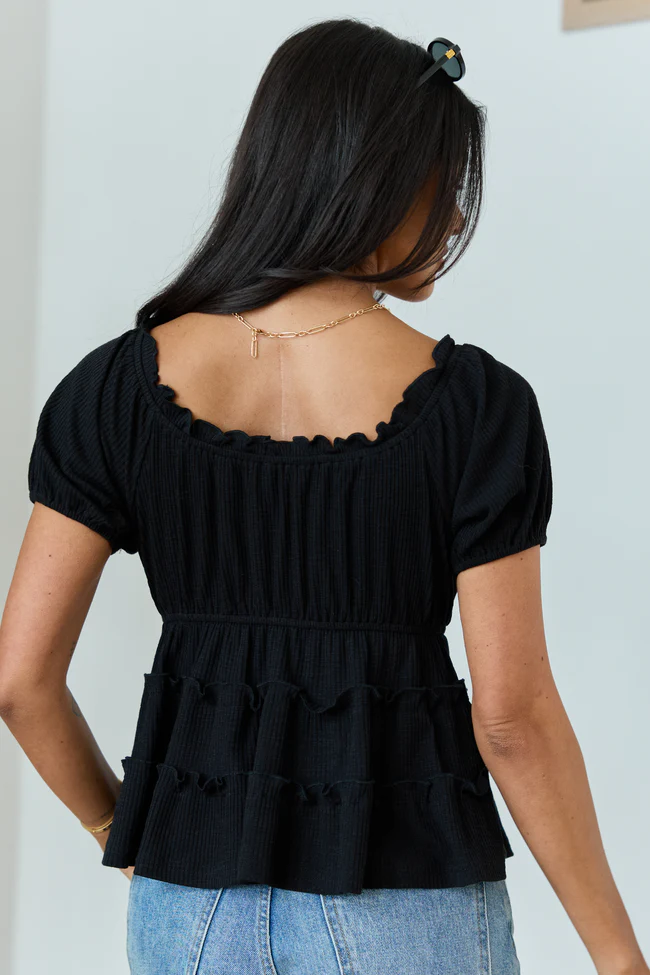 River Black Tiered Babydoll Top - Image 5