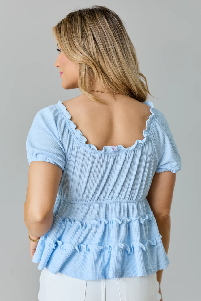River Blue Tiered Babydoll Top - Image 5