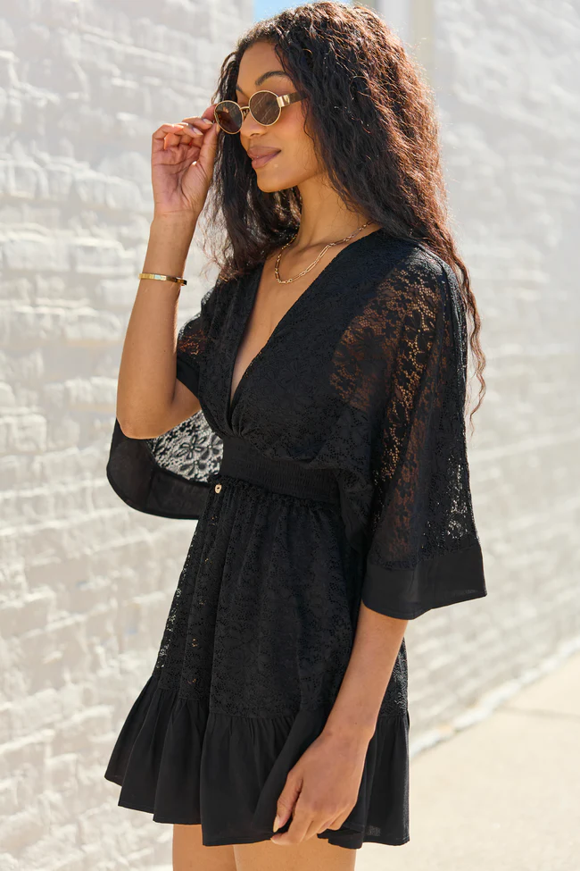 Riverly Black Lace Dress - Image 3