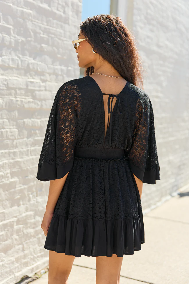 Riverly Black Lace Dress - Image 4