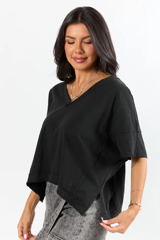 Rooted Essential Black V-Neck Tee FINAL SALE - Image 4
