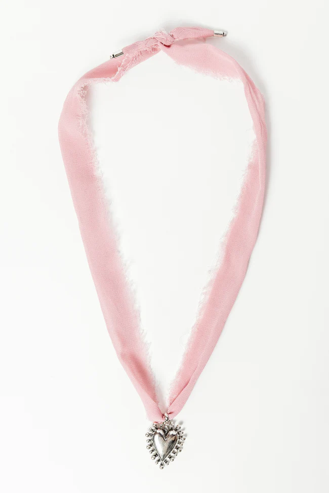 Rosalie Pink Heart Necklace FINAL SALE