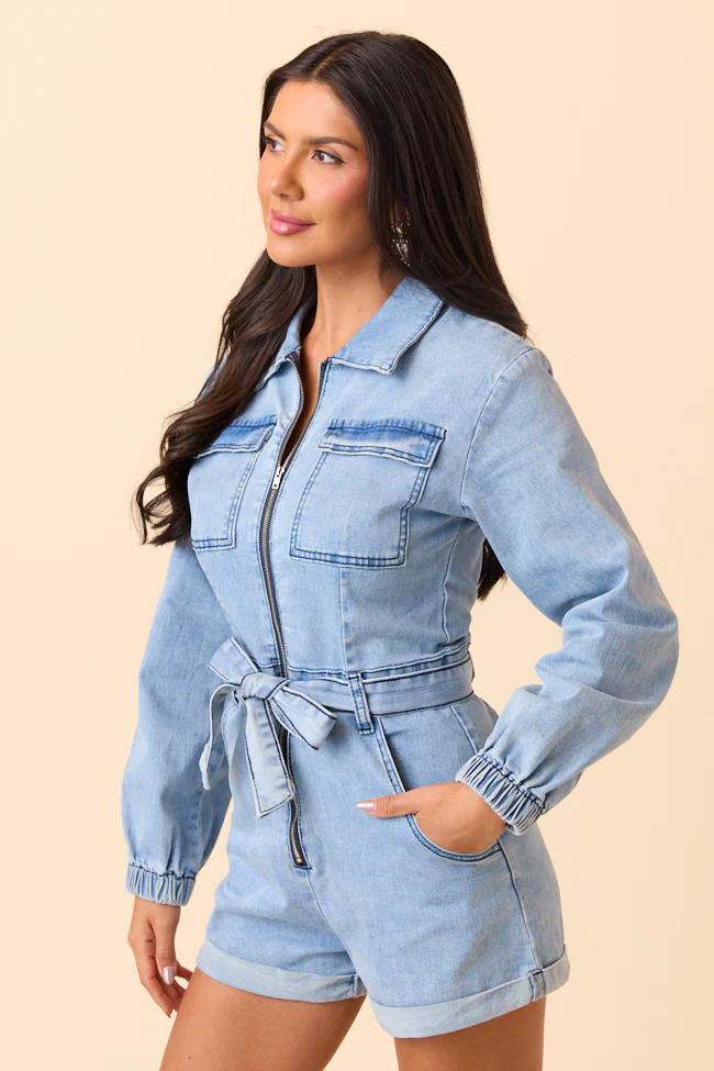 Saige Denim Romper SALE - Image 5