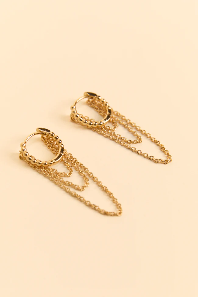 Sawyer 14K Gold Dipped Chain Huggie Earring FINAL SALE - Image 3
