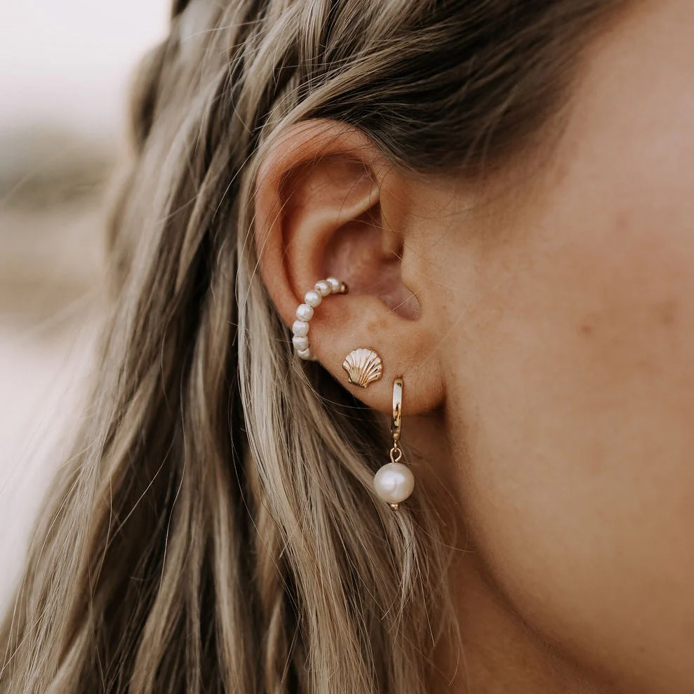 Sea Shell Stud Earrings - Image 3