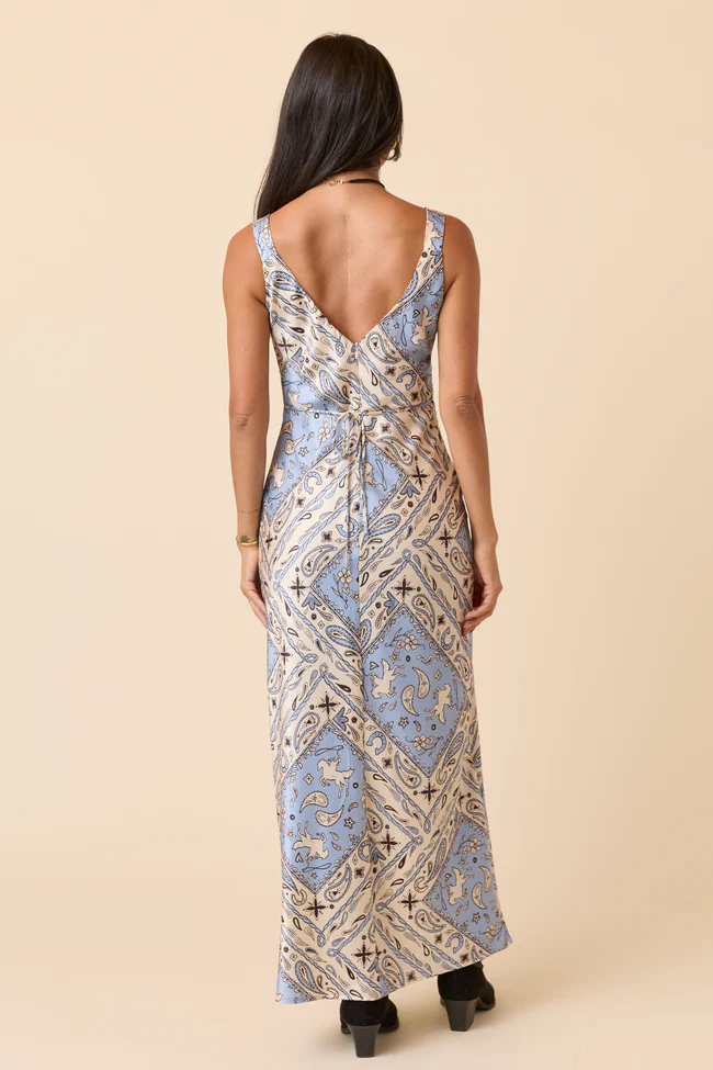 Skylar Blue Paisley Maxi Dress FINAL SALE - Image 6