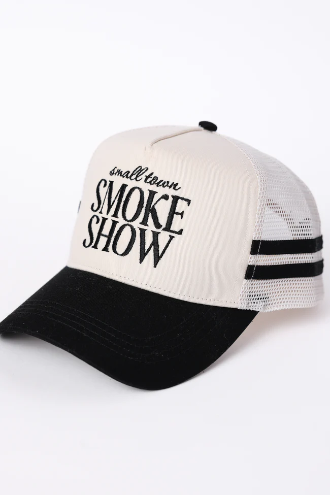 Small Town Smoke Show Black Trucker Hat - Image 2