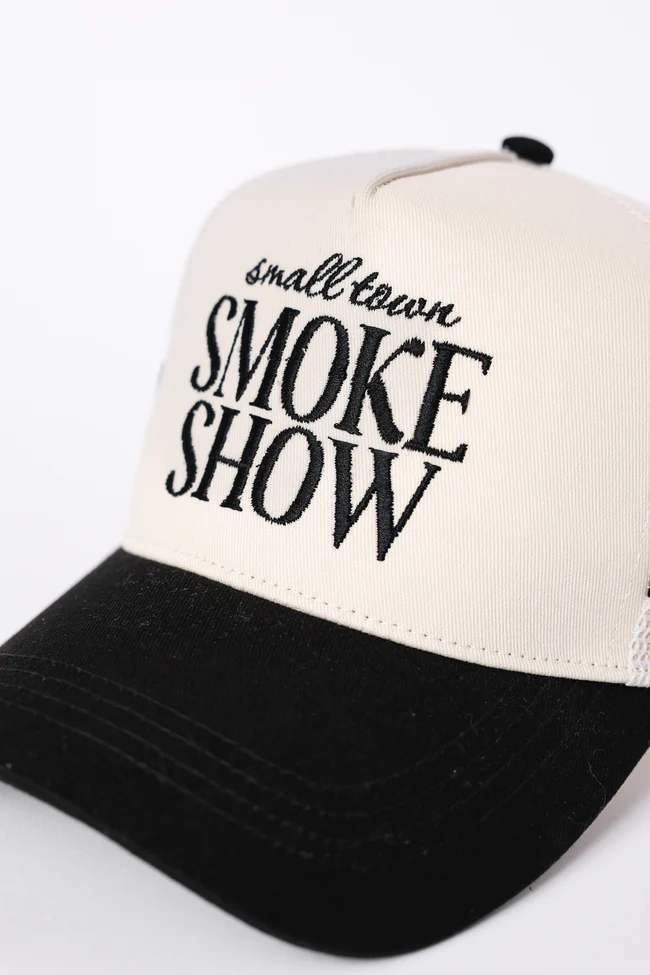 Small Town Smoke Show Black Trucker Hat - Image 3