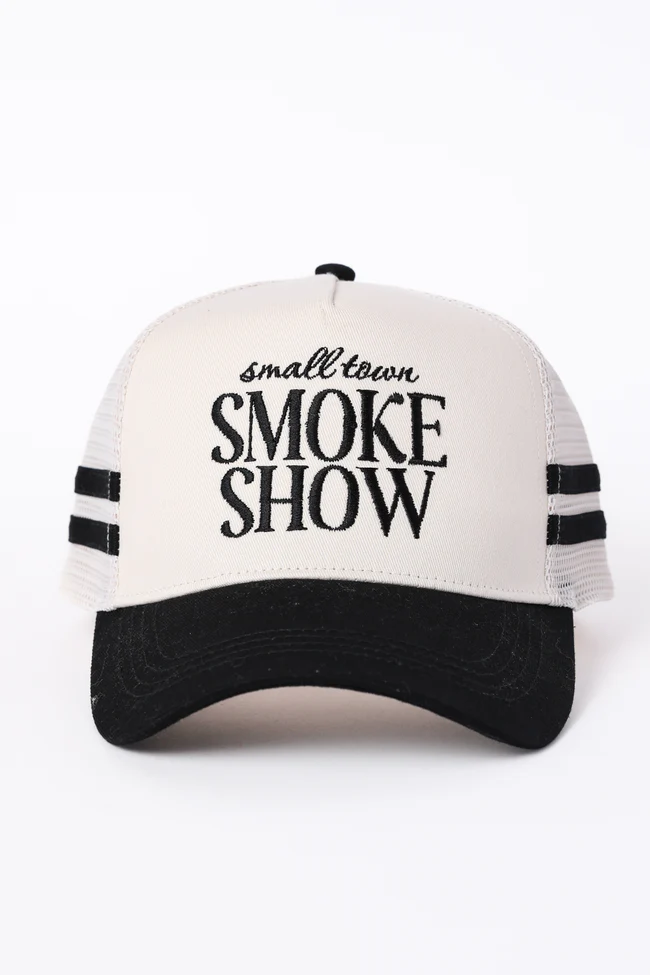 Small Town Smoke Show Black Trucker Hat - Image 4