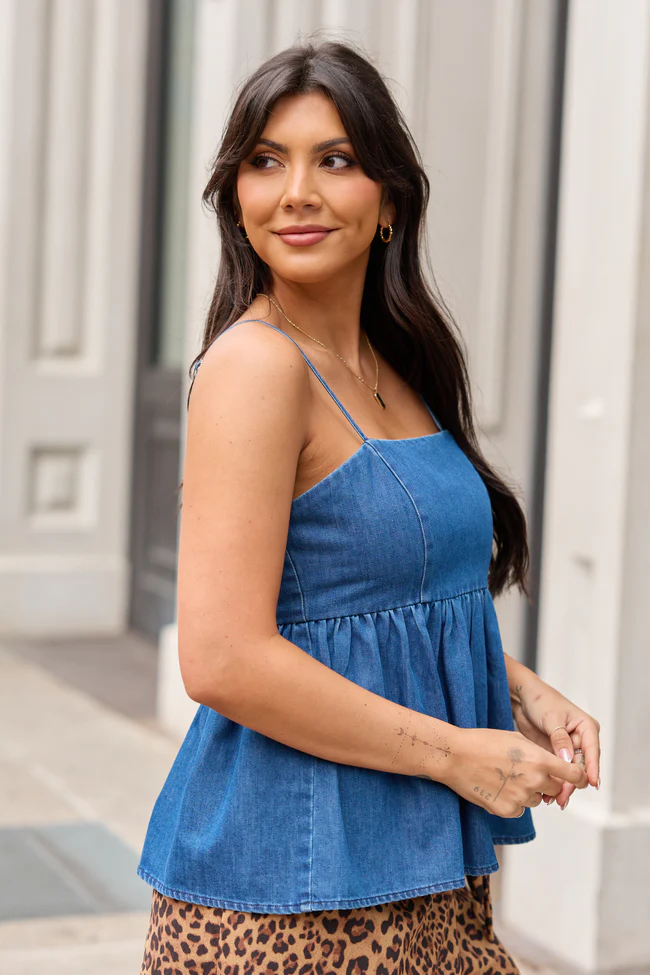 Star Denim Babydoll Top - Image 5