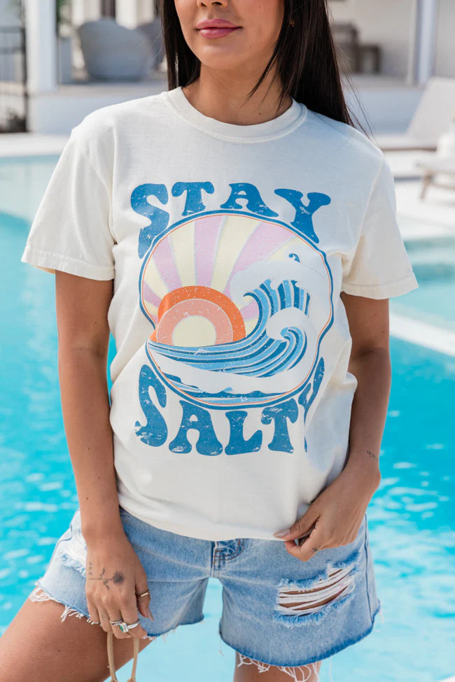 Stay Salty Soft Ivory Graphic Tee - Image 2