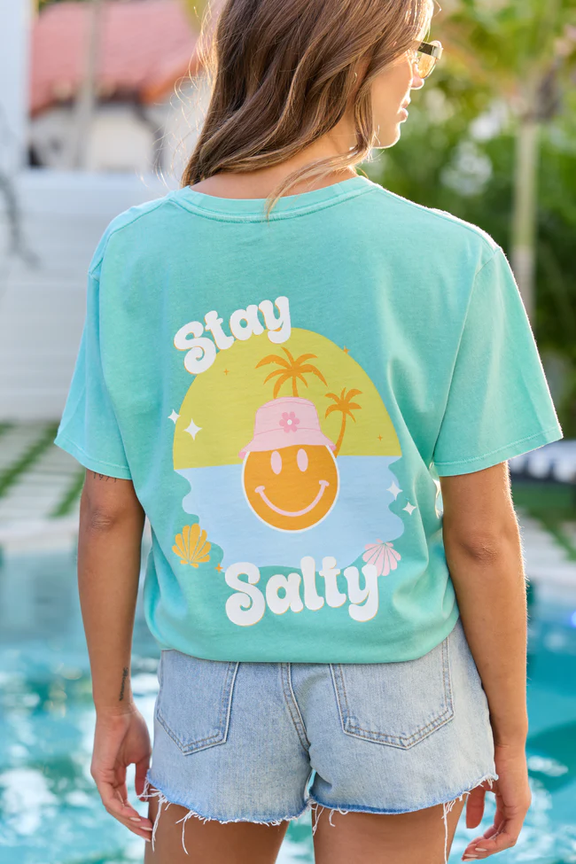 Stay Salty Mint Graphic Tee - Image 4