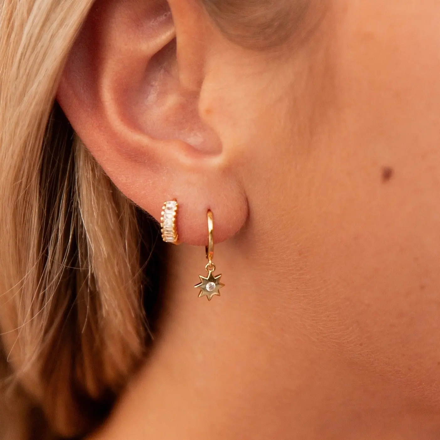 Sunburst Hoop Earrings - Image 2