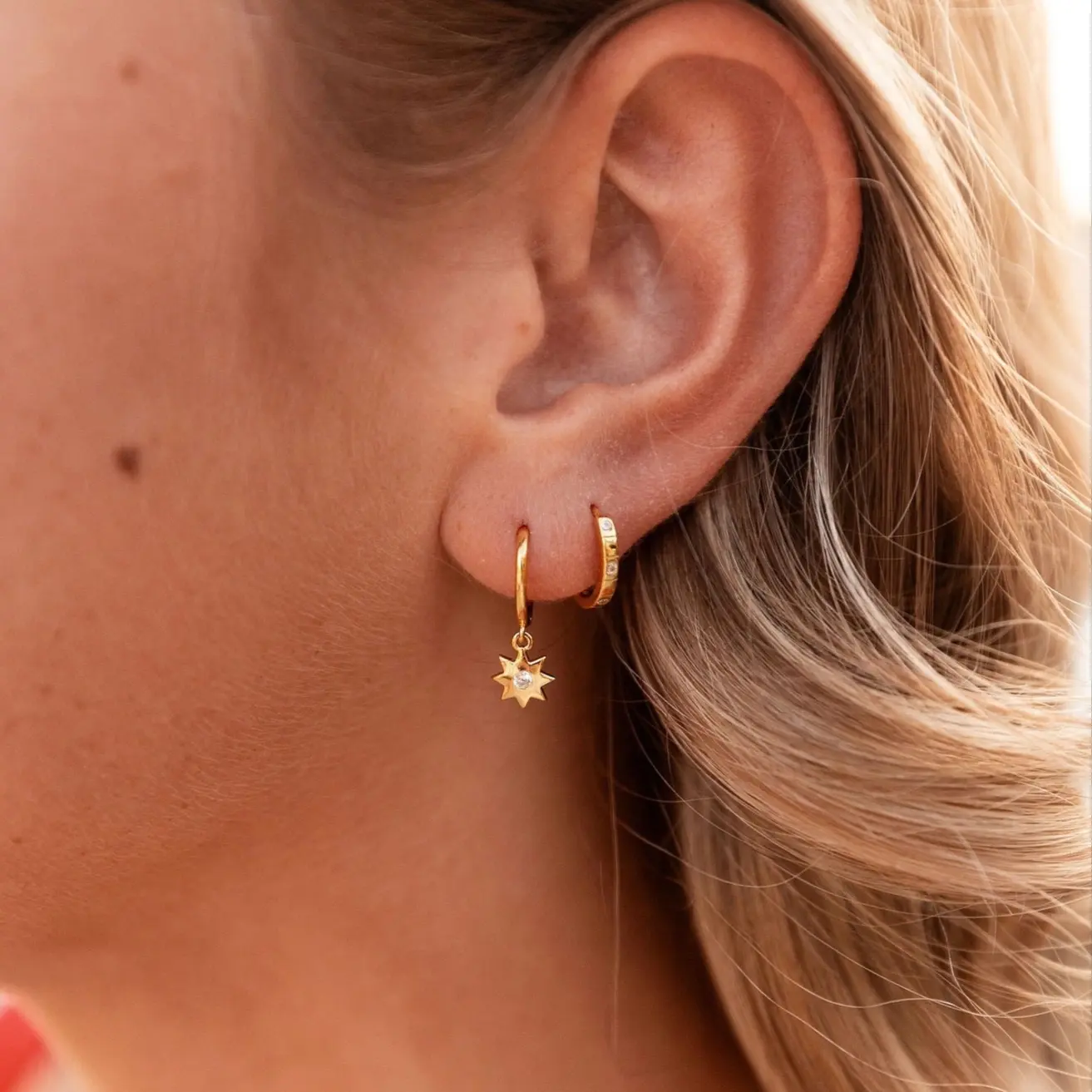 Sunburst Hoop Earrings - Image 3