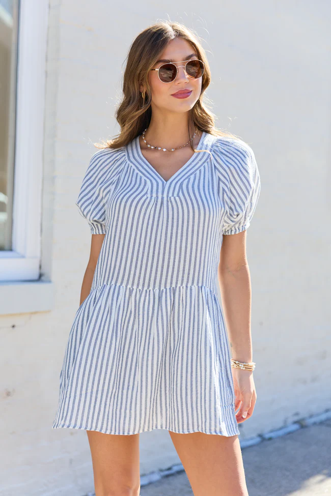 Sunlit Stripes Gauze Mini Dress - Image 4