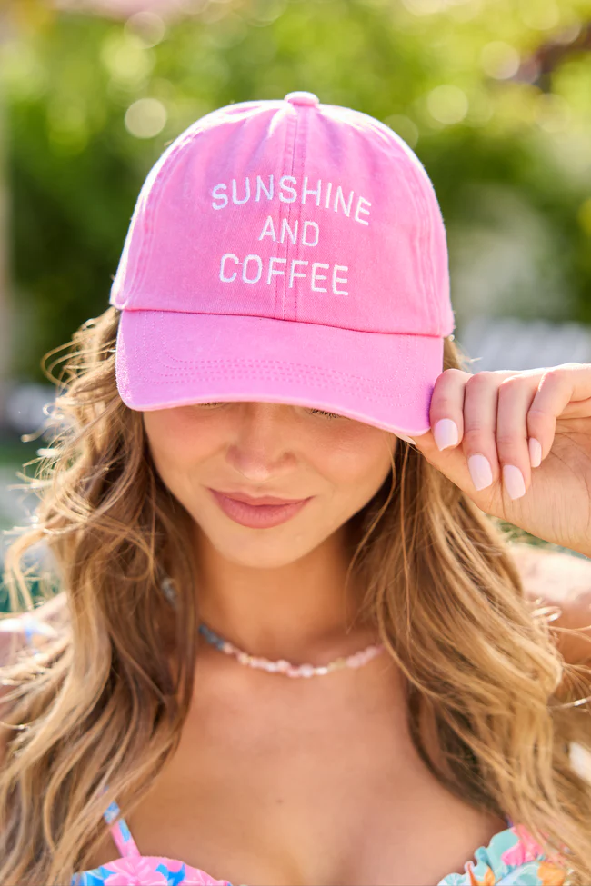 Sunshine And Coffee Pink Hat
