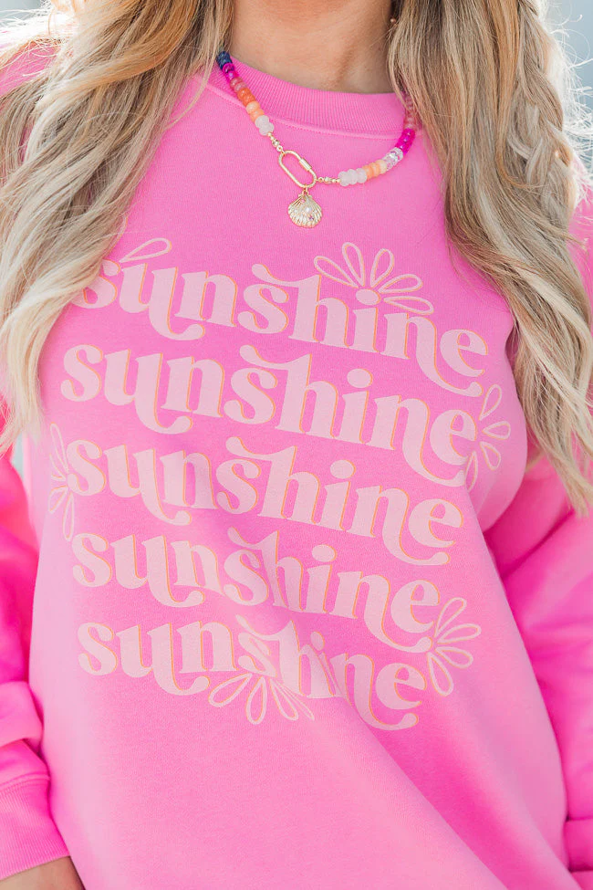 Sunshine Repeat Pink Graphic Sweatshirt - Image 2