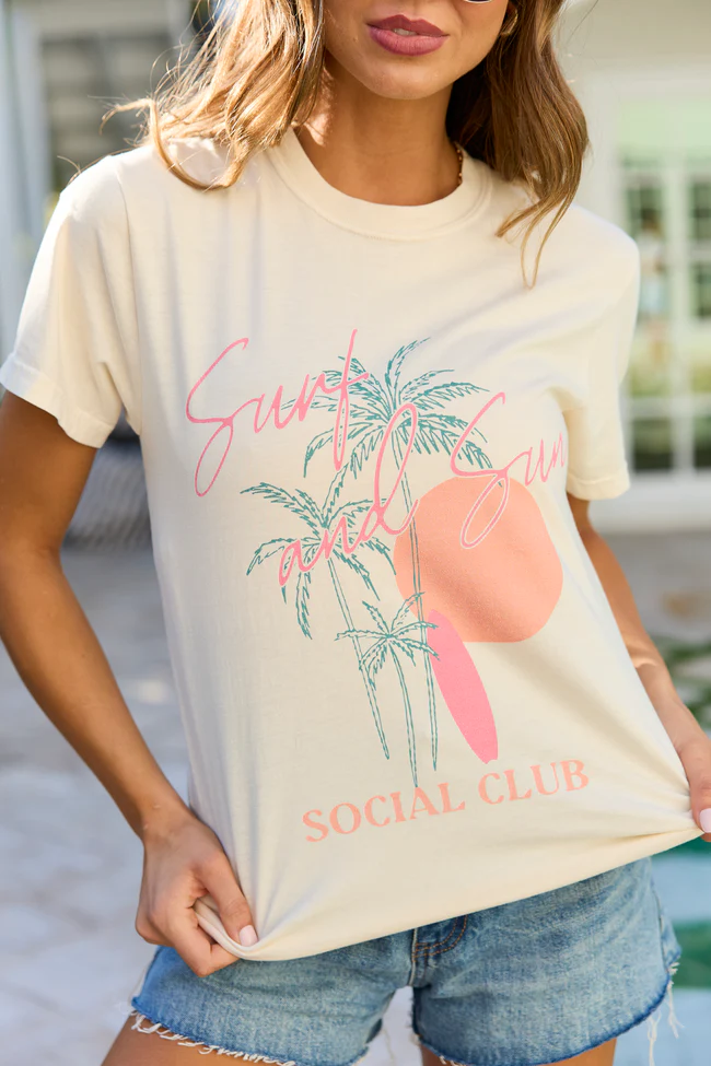 Surf & Sun Club Ivory Graphic Tee - Image 2
