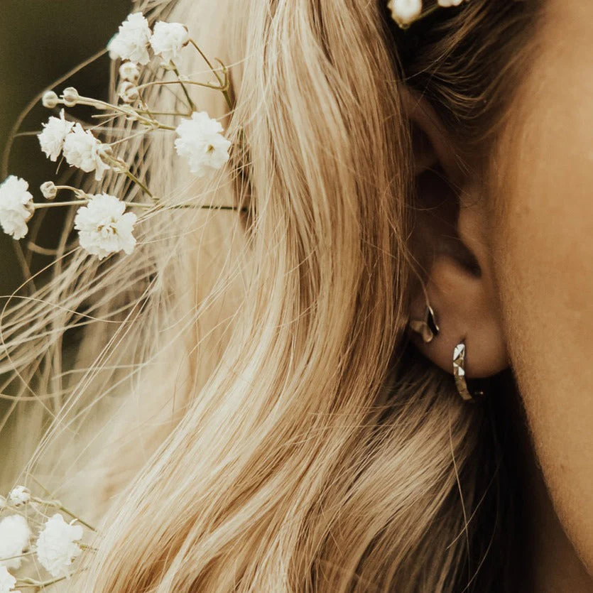 Sydney Hammered Hoop Earrings - Image 10