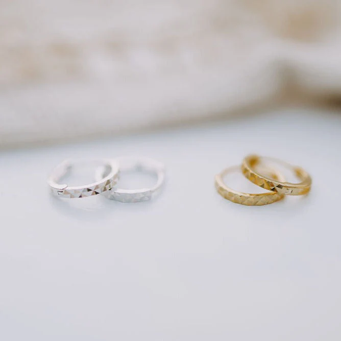 Sydney Hammered Hoop Earrings - Image 7