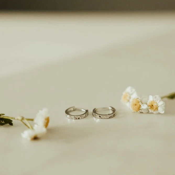 Sydney Hammered Hoop Earrings - Image 9