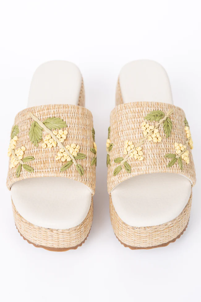 Taniya Yellow Floral Platform Sandal - Image 4