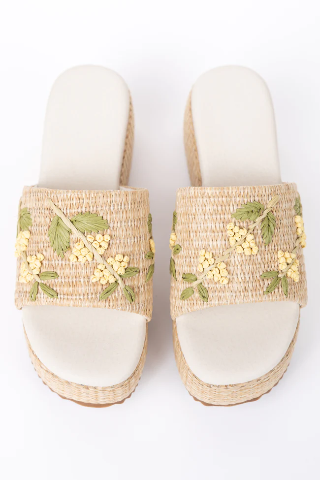 Taniya Yellow Floral Platform Sandal - Image 7