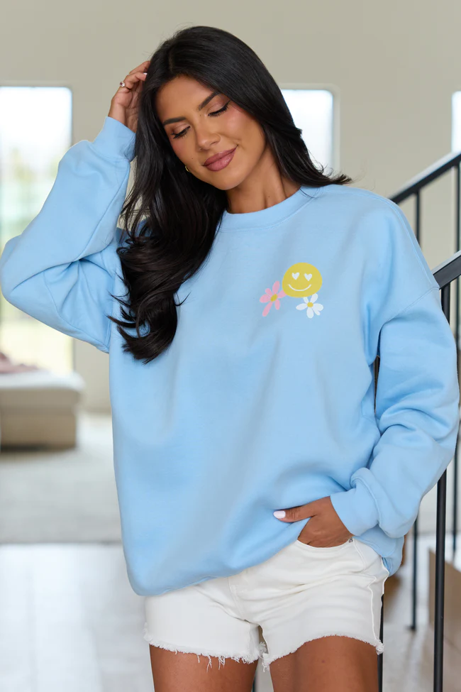 The Best That Could Happen Light Blue Graphic Sweatshirt - Image 2