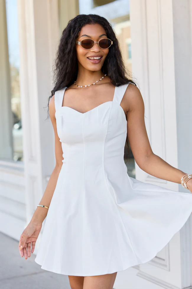 The Perfect Moment White Flare Denim Mini Dress - Image 3