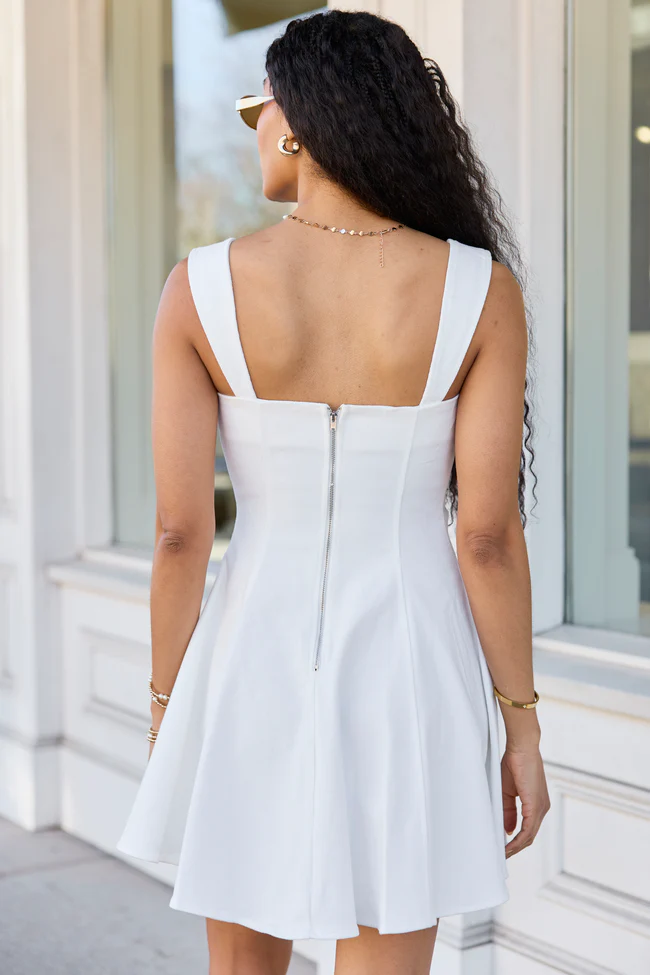 The Perfect Moment White Flare Denim Mini Dress - Image 5