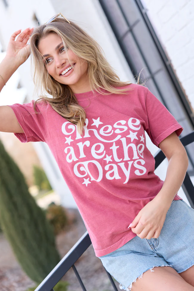 These Are The Days Red Graphic Tee - Image 2