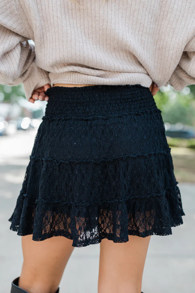 Through The Garden Black Lace Mini Skort SALE - Image 10