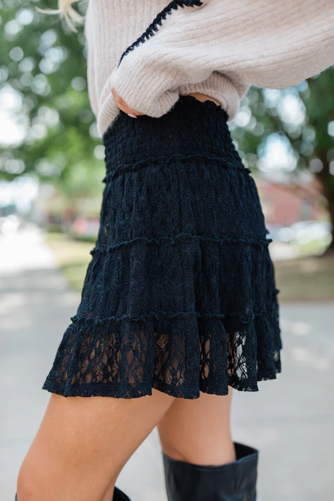 Through The Garden Black Lace Mini Skort SALE - Image 8