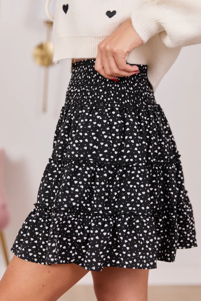 Through The Garden Black Mini Hearts Skort FINAL SALE - Image 4