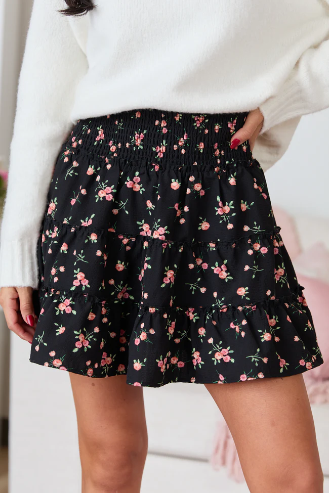 Through The Garden Black Roses Skort - Image 2