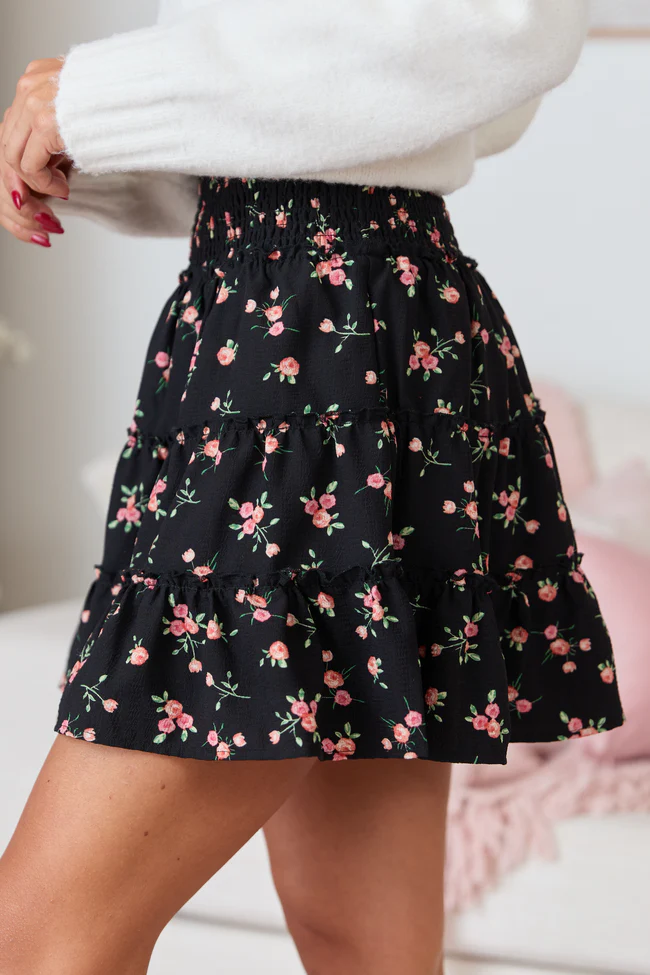 Through The Garden Black Roses Skort - Image 3