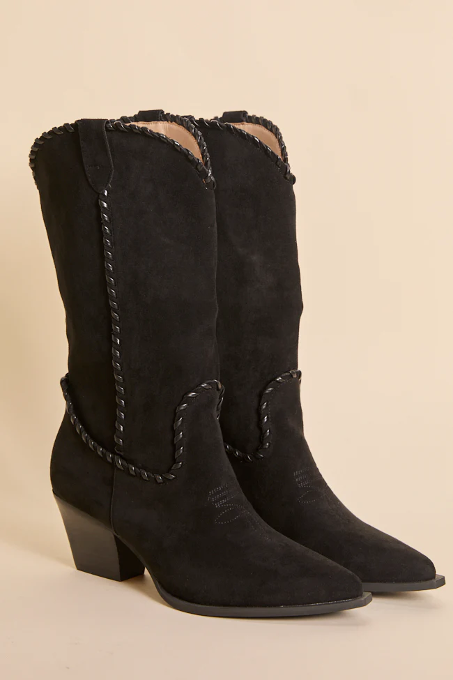Tilley Black Whipstitch Cowboy Boots SALE - Image 5