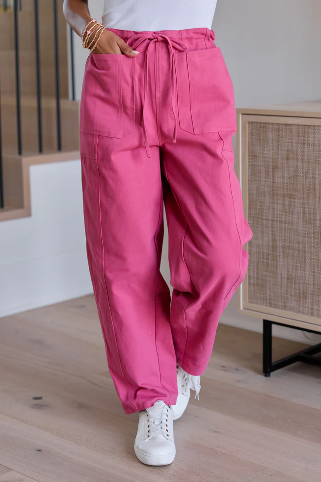 Vesper Red Pull-On Wide Leg Pants