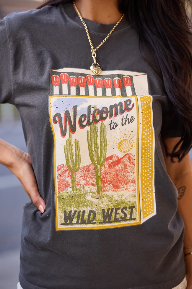 Western Matchbox Dark Grey Graphic Tee - Image 2
