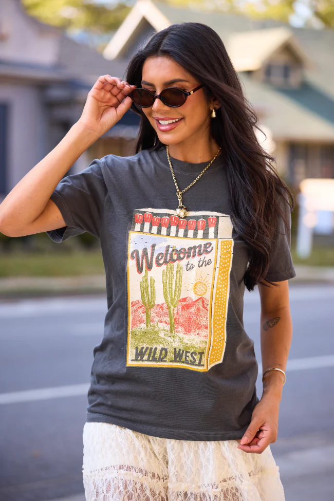 Western Matchbox Dark Grey Graphic Tee - Image 4