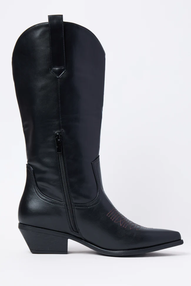 Willa Rose Black Cowboy Boots SALE - Image 5