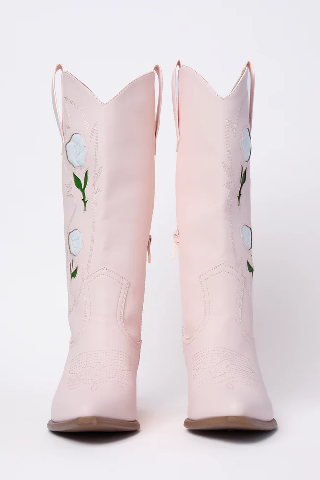 Willa Rose Pink Cowboy Boots - Image 4