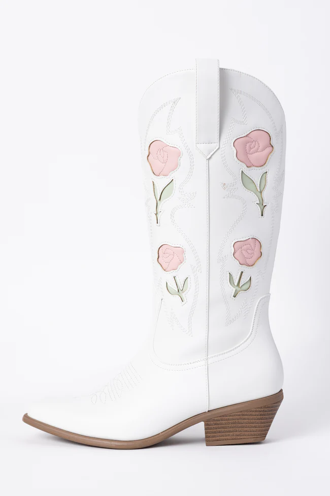 Willa Rose White Cowboy Boots