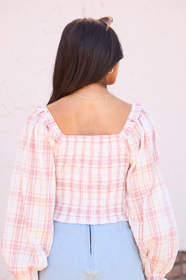 Willow Pink Plaid Smocked Balloon Sleeve Top FINAL SALE - Image 4