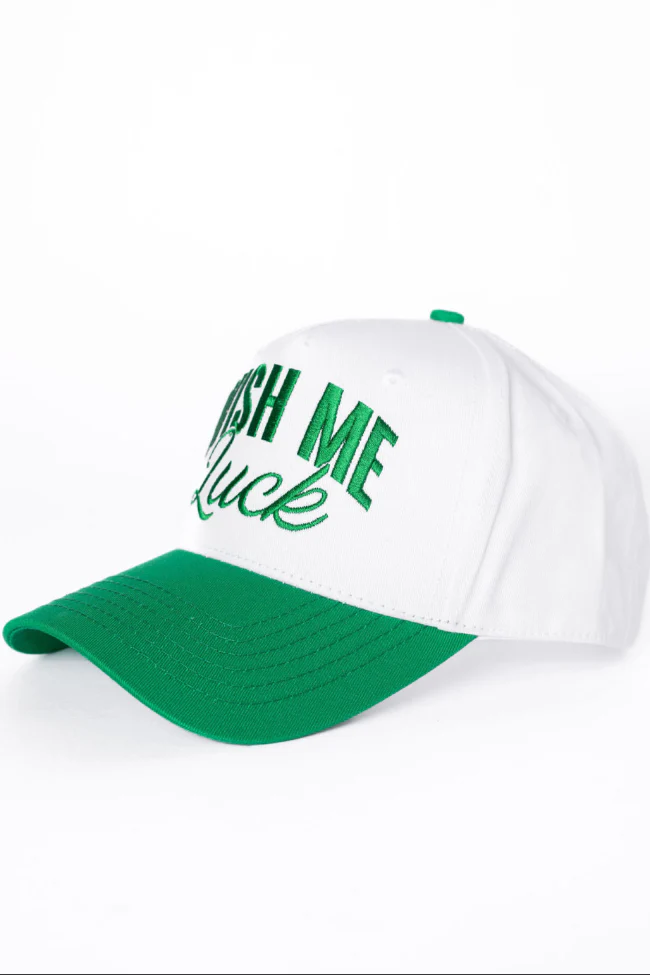 Wish Me Luck Dark Green and Khaki Trucker Hat SALE - Image 4