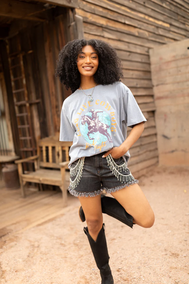 Zutter Long Live Cowboys Grey Graphic Tee FINAL SALE - Image 3