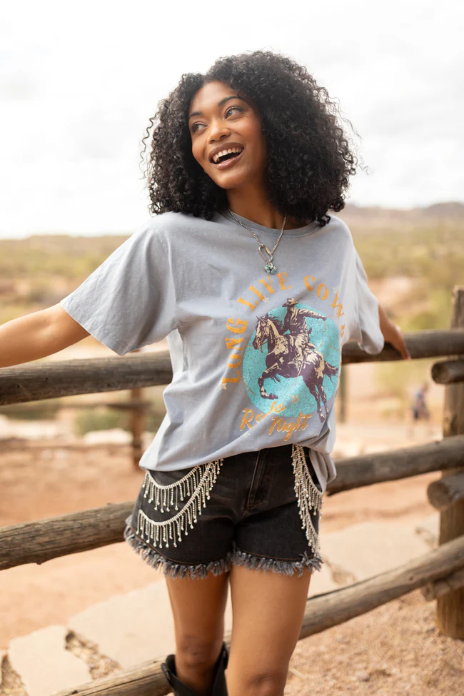 Zutter Long Live Cowboys Grey Graphic Tee FINAL SALE - Image 4